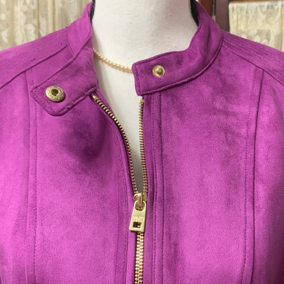 NWT MARC NEW YORK PURPLE FAUX SUEDE JACKET - SZ MEDIUM - Picture 2 of 12